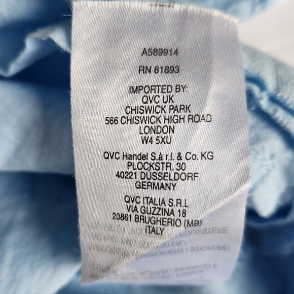 Isaac Mizrahi Live! Embroidered Textured Peplum Blouse | Light Blue XS A589914 - Picture 8 of 14